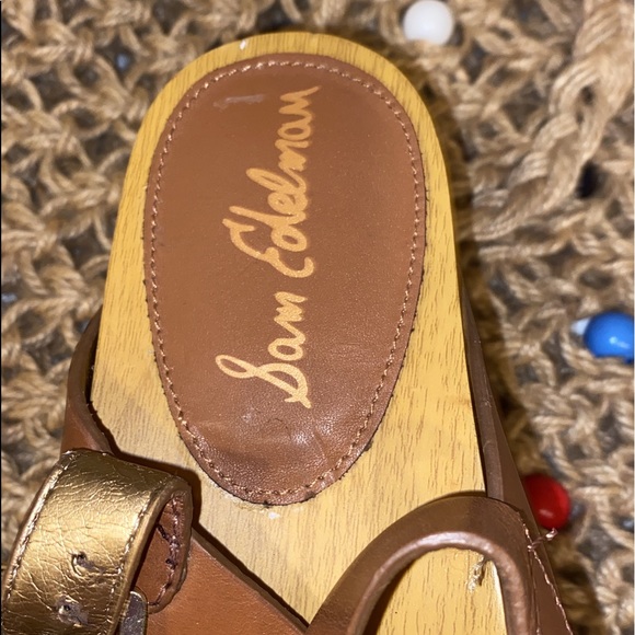 Sam Edelman Bentlee Wood Effect Flatform Heeled Sandals - Picture 12 of 12